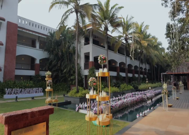 5th February 2025 : A Slow Motion Shot of an Indian Wedding Venue Decoration in India