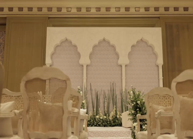 A Slow Motion Shot of an Indian Wedding Venue Decoration in India