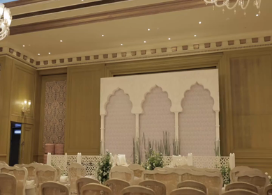 A Slow Motion Shot of an Indian Wedding Venue Decoration in India