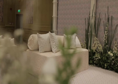 A Slow Motion Shot of an Indian Wedding Venue Decoration in India