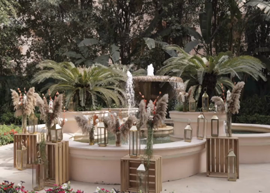 A Slow Motion Shot of an Indian Wedding Venue Decoration in India