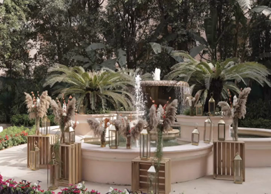 A Slow Motion Shot of an Indian Wedding Venue Decoration in India