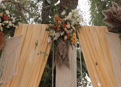 A Slow Motion Shot of an Indian Wedding Venue Decoration in India