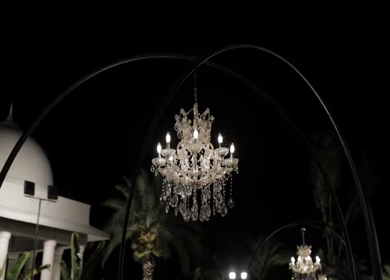 A Slow Motion Shot of an Indian Wedding Venue Decoration in India