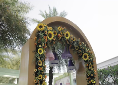 A Slow Motion Shot of an Indian Wedding Venue Decoration in India