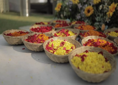 A Slow Motion Shot of an Indian Wedding Venue Decoration in India