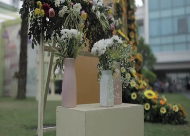 A Slow Motion Shot of an Indian Wedding Venue Decoration in India