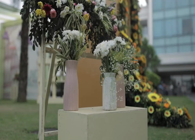 A Slow Motion Shot of an Indian Wedding Venue Decoration in India