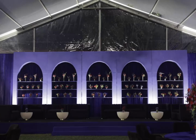 A Slow Motion Shot of an Indian Wedding Venue Decoration in India