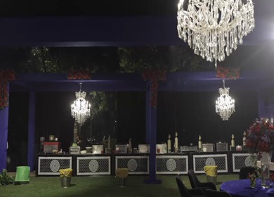 A Slow Motion Shot of an Indian Wedding Venue Decoration in India