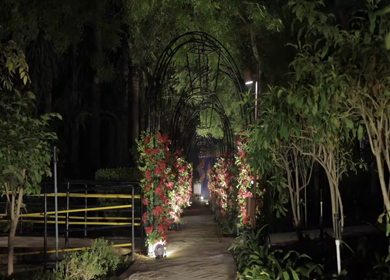 A Slow Motion Shot of an Indian Wedding Venue Decoration in India