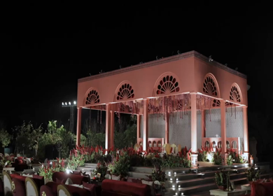 A Slow Motion Shot of an Indian Wedding Venue Decoration in India