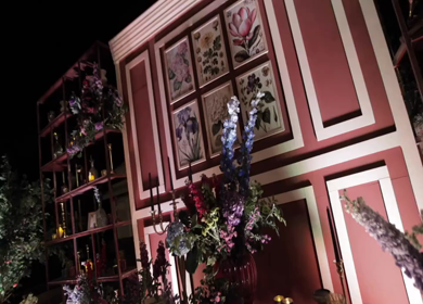 A Slow Motion Shot of an Indian Wedding Venue Decoration in India