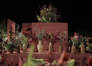 A Slow Motion Shot of an Indian Wedding Venue Decoration in India