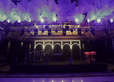 A Slow Motion Shot of an Indian Wedding Venue Decoration in India