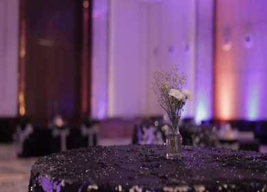 A Slow Motion Shot of an Indian Wedding Venue Decoration in India