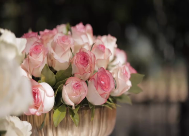 A Slow Motion Shot of an Indian Wedding Venue Decoration in India