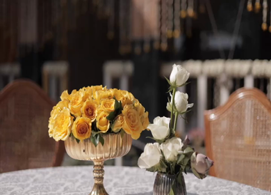 A Slow Motion Shot of an Indian Wedding Venue Decoration in India