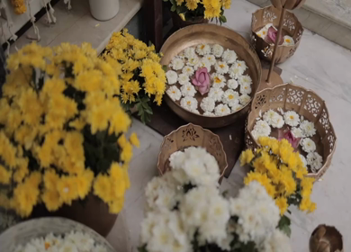 A Slow Motion Shot of an Indian Wedding Venue Decoration in India