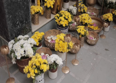 A Slow Motion Shot of an Indian Wedding Venue Decoration in India