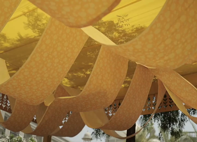 A Slow Motion Shot of an Indian Wedding Venue Decoration in India