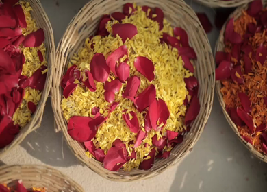 A Slow Motion Shot of an Indian Wedding Venue Decoration in India