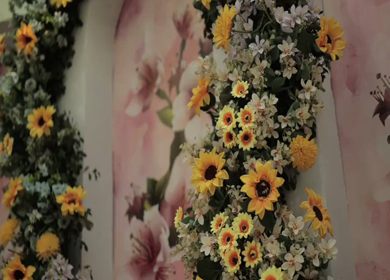 A Slow Motion Shot of an Indian Wedding Venue Decoration in India