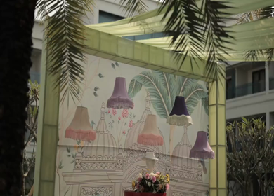 A Slow Motion Shot of an Indian Wedding Venue Decoration in India