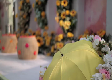 A Slow Motion Shot of an Indian Wedding Venue Decoration in India