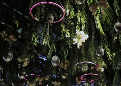 A Slow Motion Shot of an Indian Wedding Venue Decoration in India