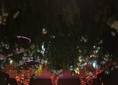 A Slow Motion Shot of an Indian Wedding Venue Decoration in India