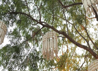 A Slow Motion Shot of an Indian Wedding Venue Decoration in India