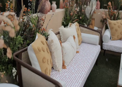 A Slow Motion Shot of an Indian Wedding Venue Decoration in India
