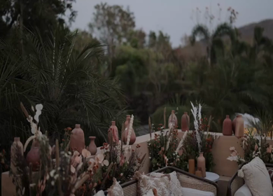 A Slow Motion Shot of an Indian Wedding Venue Decoration in India