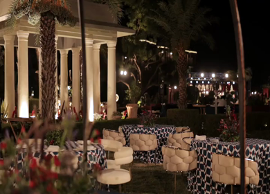 A Slow Motion Shot of an Indian Wedding Venue Decoration in India