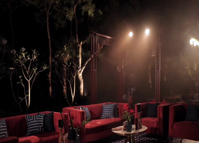 A Slow Motion Shot of an Indian Wedding Venue Decoration in India