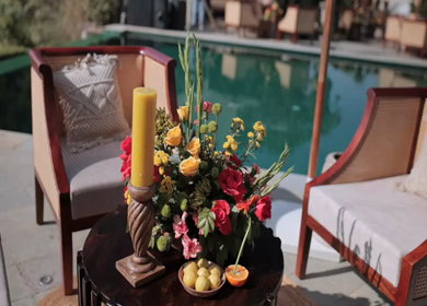 A Slow Motion Shot of an Indian Wedding Venue Decoration in India