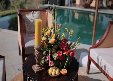 A Slow Motion Shot of an Indian Wedding Venue Decoration in India