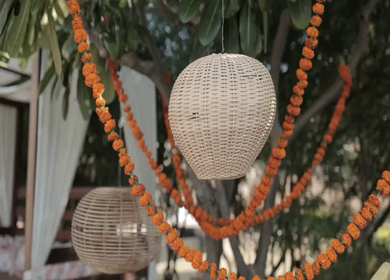 A Slow Motion Shot of an Indian Wedding Venue Decoration in India