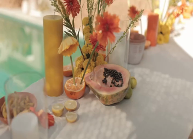 A Slow Motion Shot of an Indian Wedding Venue Decoration in India