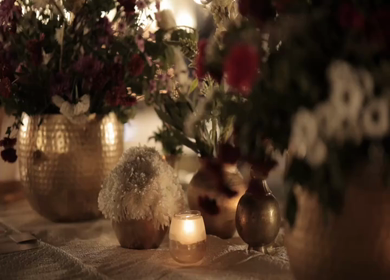 A Slow Motion Shot of an Indian Wedding Venue Decoration in India