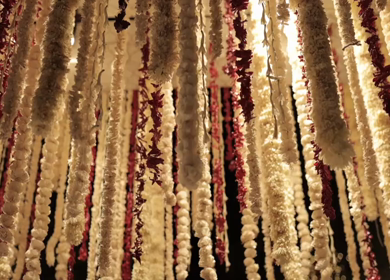A Slow Motion Shot of an Indian Wedding Venue Decoration in India