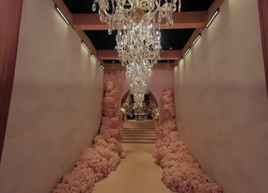 A Slow Motion Shot of an Indian Wedding Venue Decoration in India