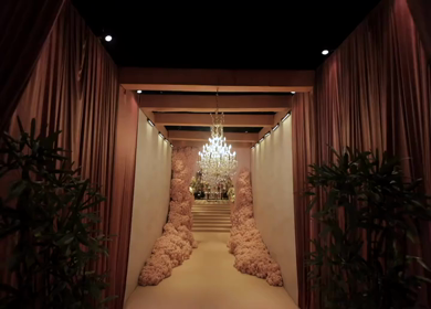 A Slow Motion Shot of an Indian Wedding Venue Decoration in India