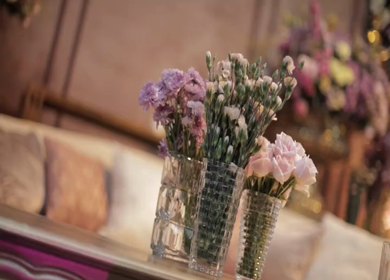 A Slow Motion Shot of an Indian Wedding Venue Decoration in India