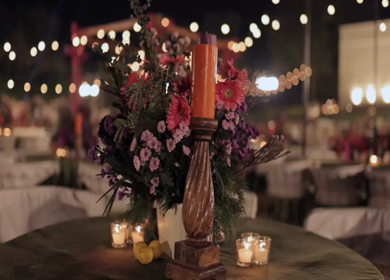 A Slow Motion Shot of an Indian Wedding Venue Decoration in India
