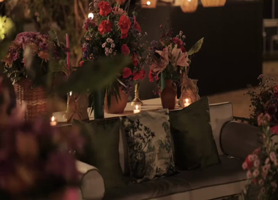 A Slow Motion Shot of an Indian Wedding Venue Decoration in India