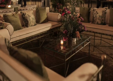 A Slow Motion Shot of an Indian Wedding Venue Decoration in India