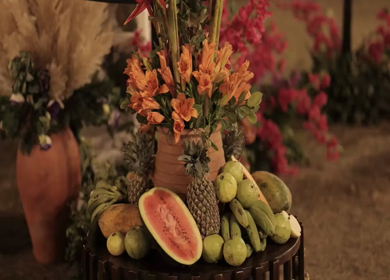 A Slow Motion Shot of an Indian Wedding Venue Decoration in India