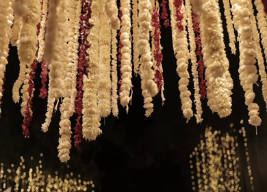 A Slow Motion Shot of an Indian Wedding Venue Decoration in India